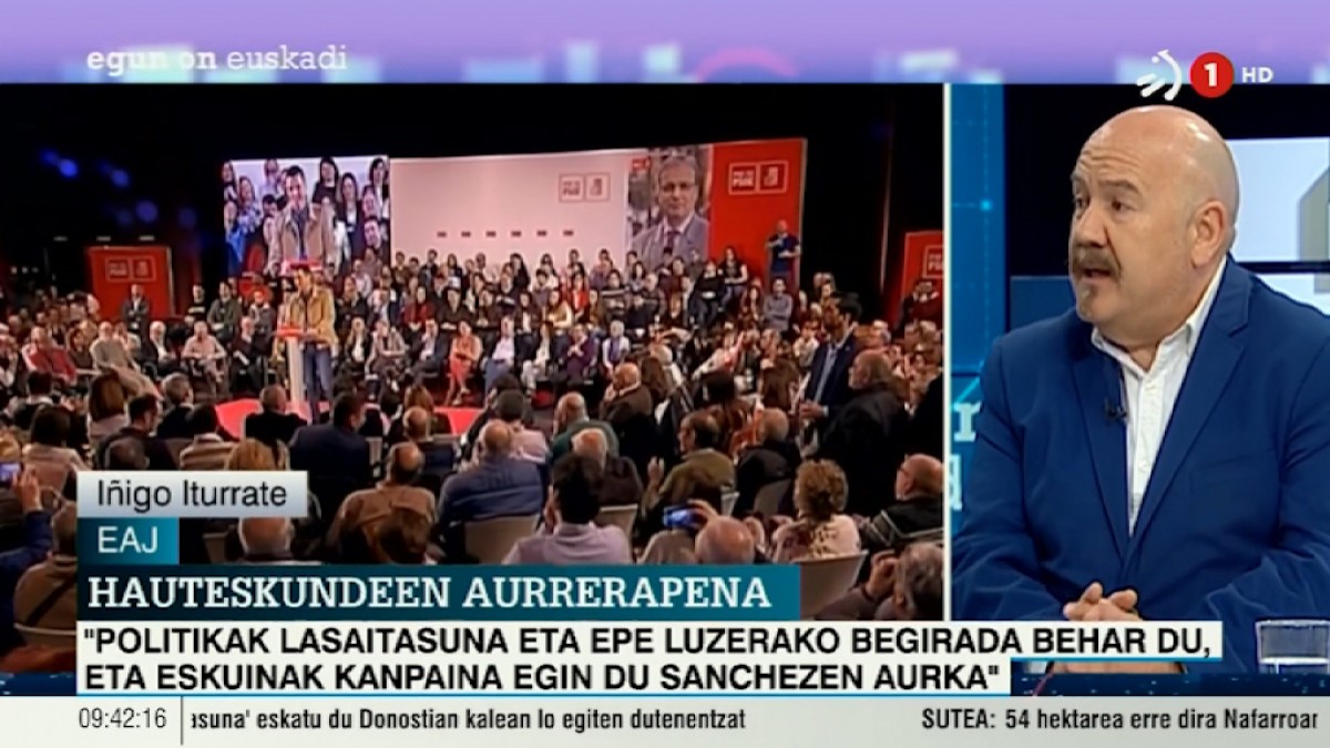 Iñigo Iturrate: “Gure estrategia da euskal hiritargoaren interesak edonon defendatzen jarraitzea”