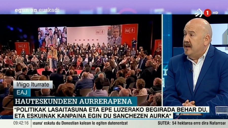 Iñigo Iturrate: “Gure estrategia da euskal hiritargoaren interesak edonon defendatzen jarraitzea”